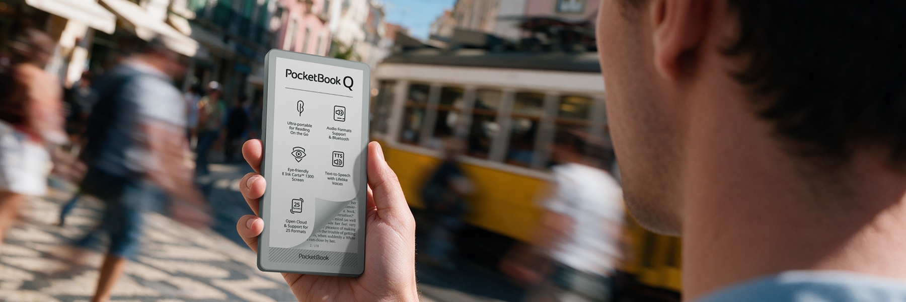 E-läsare i samma storlek som din telefon, PocketBook Q på IFA 2026: Alltid till hands-bekvämlighet för digital detox, läsning och lyssning