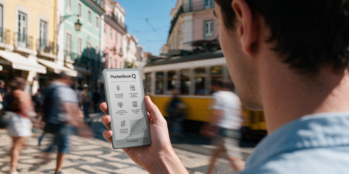 E-läsare i samma storlek som din telefon, PocketBook Q på IFA 2026: Alltid till hands-bekvämlighet för digital detox, läsning och lyssning