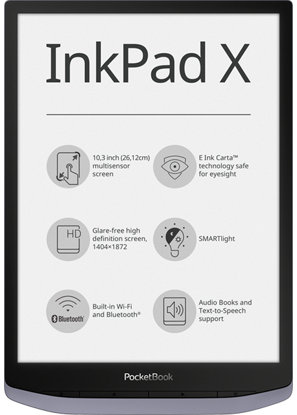 PocketBook InkPad X för utvidgning av läsupplevelsen