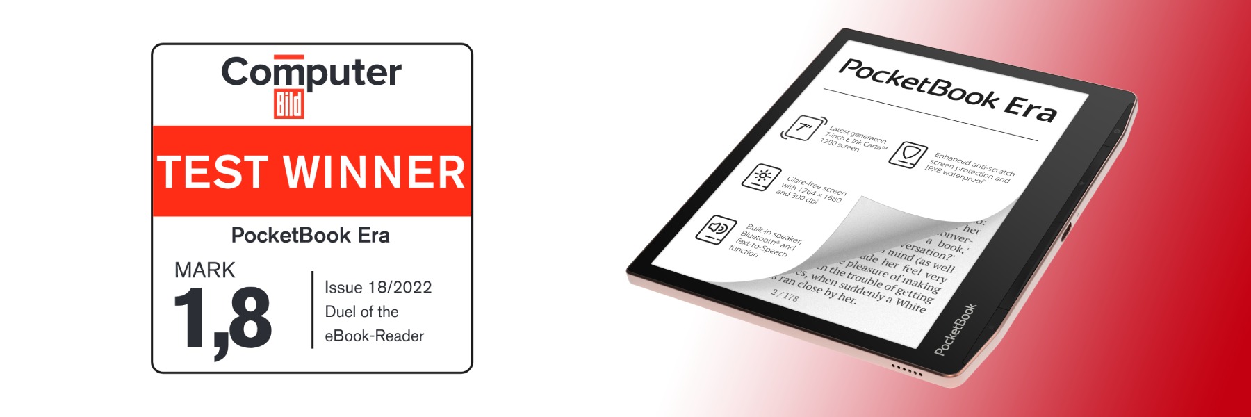 PocketBook Era är vinnaren av ett stort läsplatta-test av Computer Bild